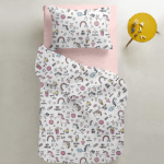 Set of single bed sheets ROSE / DOTS MINT - image-0
